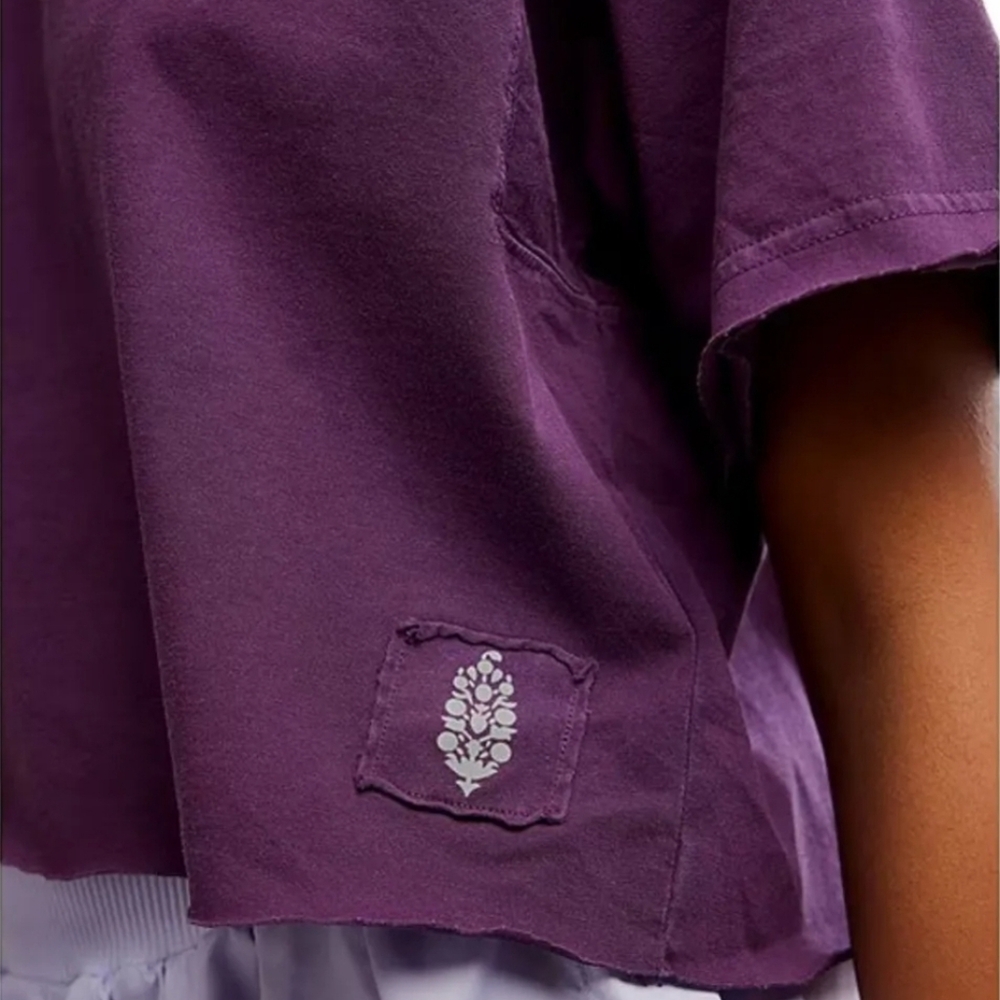 FP Movement by Free People Cropped Short Sleeve Tee in Purple - Picture 3 of 6